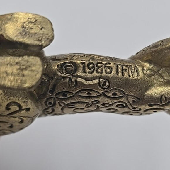 Vtg Franklin Mint Curio Cabinet Cat‎ Collection Figurine Asian 1986 Brass Etched - Picture 10 of 15